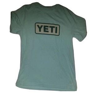 Yeti Green Logo‎ Spellout T Shirt Size M Outdoors Gear